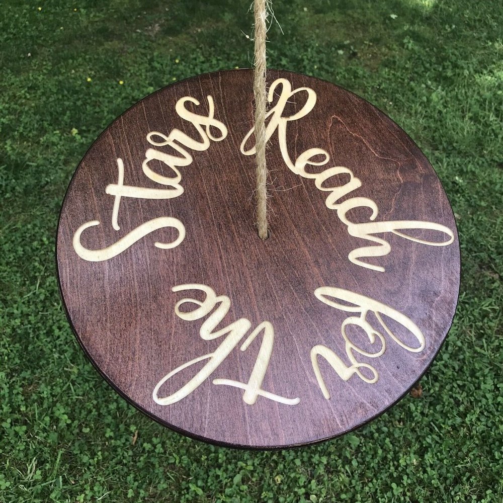 Handmade Wooden Tree Swing Disk Rope Outdoor